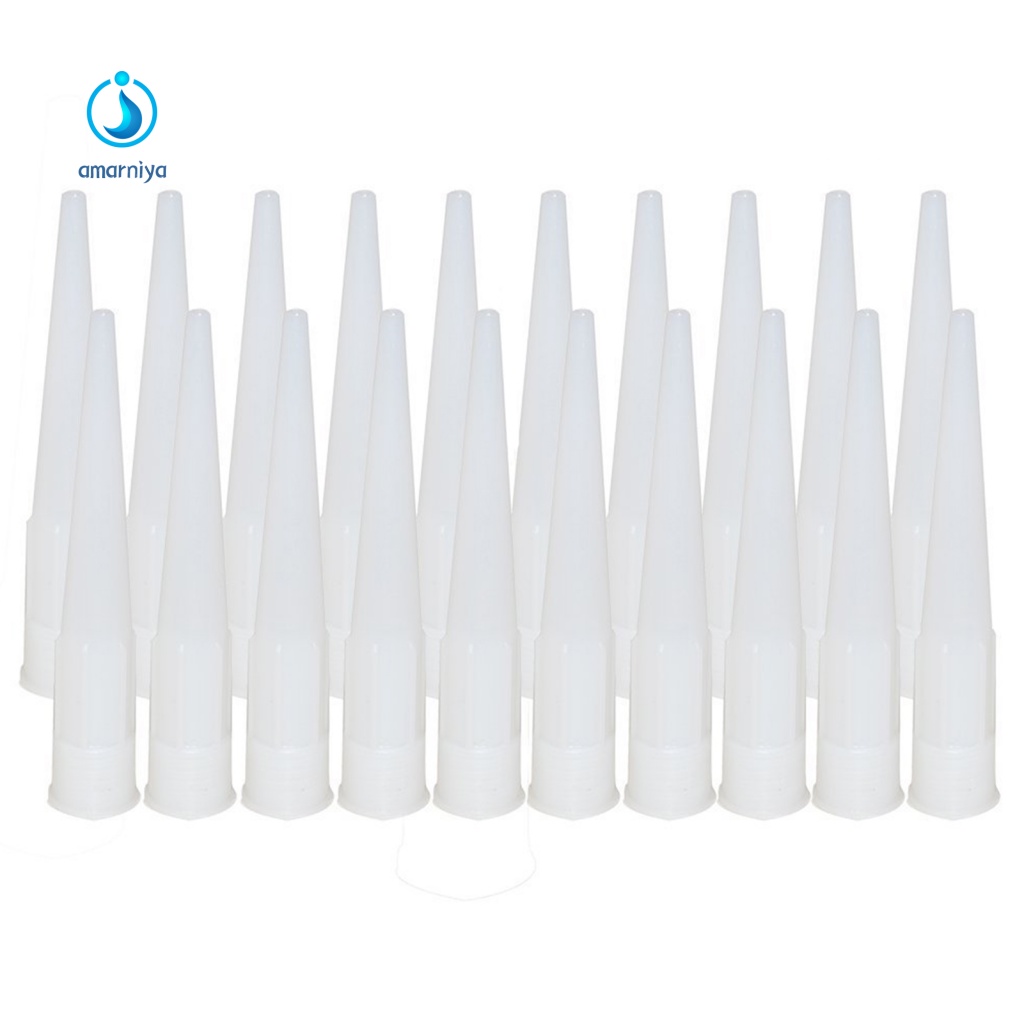 Amar 20pcs Silicone Caulking Nozzles Glass Glue Sealant Tip Mouth Extension Tools Shopee 