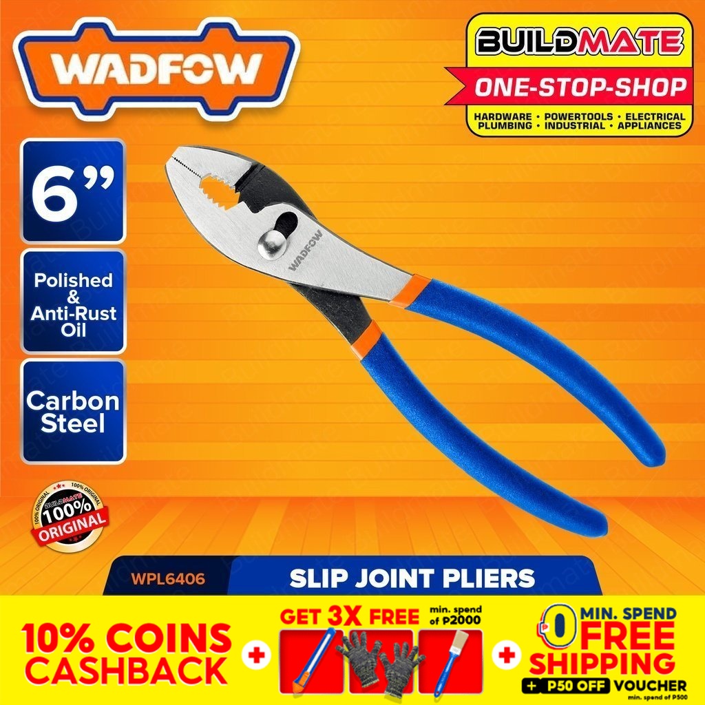 BUILDMATE Wadfow Slip Joint Pliers 160mm 6" Inch Adjustable Plier