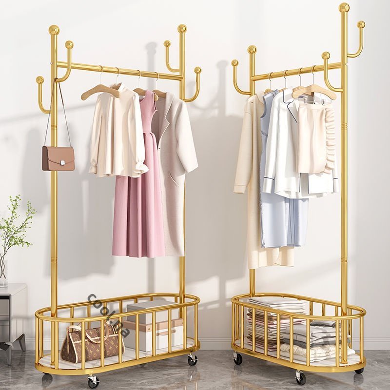 KU Metal Coat Rack Bedroom Floor Clothes Storage Hanger Nordic Luxury