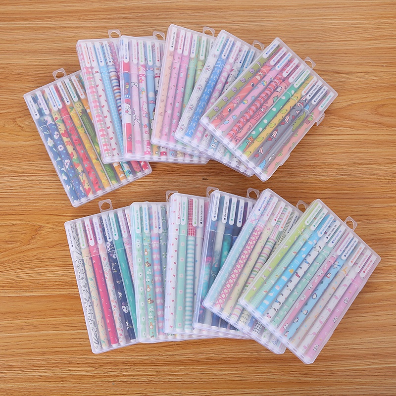 Cute Korean Stationery Set 10 Colorful Neutral Pens for Learning
