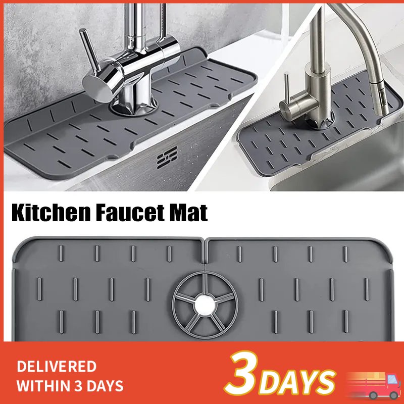 Silicone Faucet Absorbent Mat Sink Drain Splash Pads Bathroom