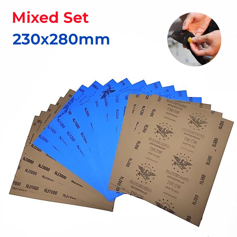 Mixed Set Wet Dry Sandpaper 1000/1200/1500/2000/2500/3000/5000/7000