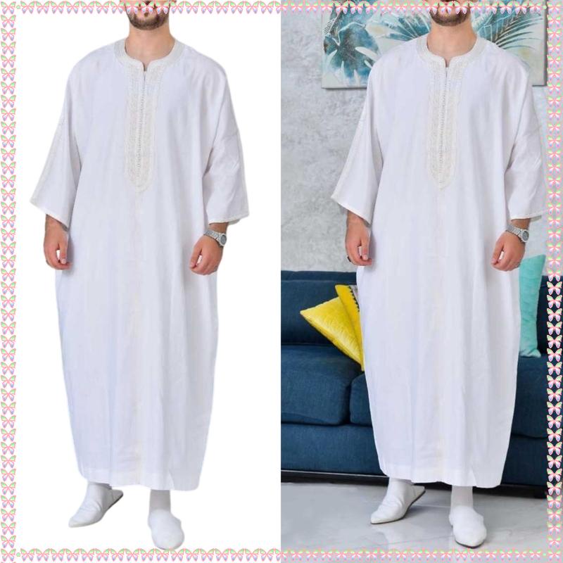 Robe Homme Musulman Thobe - Caftan Longue Manches - Vêtement De Prière - Polyester - Style Arabe - 10