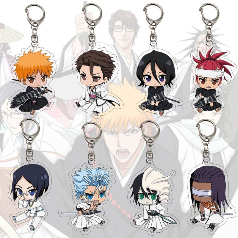 BLEACH Keychain Kurosaki Ichigo Aizen Sousuke Kuchiki Rukia Cartoon ...