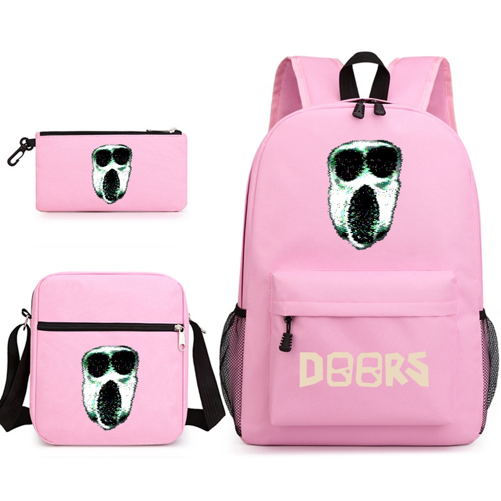 Doors roblox Three-Piece Set School Bag Printed Breathable Practical  Backpack Large Capacity Canvas Bag | Shopee Philippines