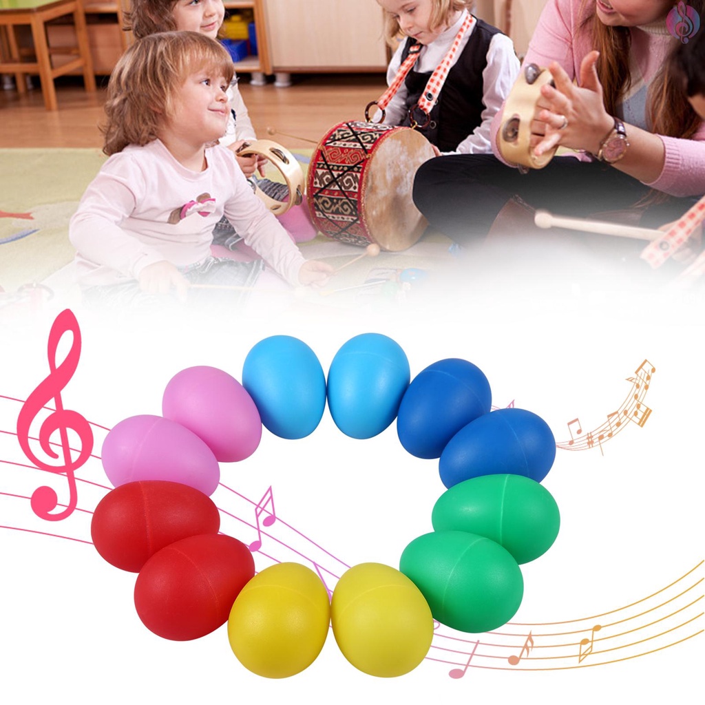 12 Pieces Egg Shakers Musical Instruments Percussion Egg for Kids Toys ...