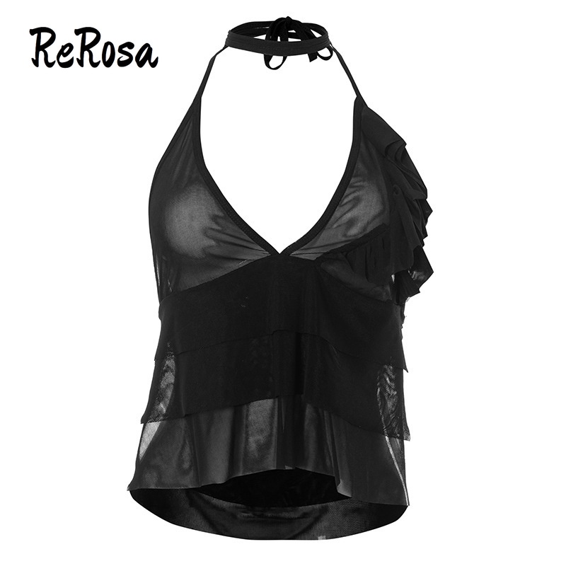 ReRosa Women Translucent Camisole Low Cut 2023 Streetwear New Style ...