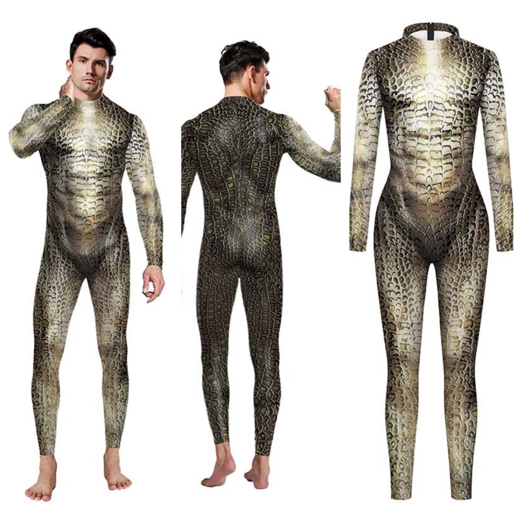 Women Men Animals Python Snake 3D Printed Jumpsuit Unisex Punk Style ...