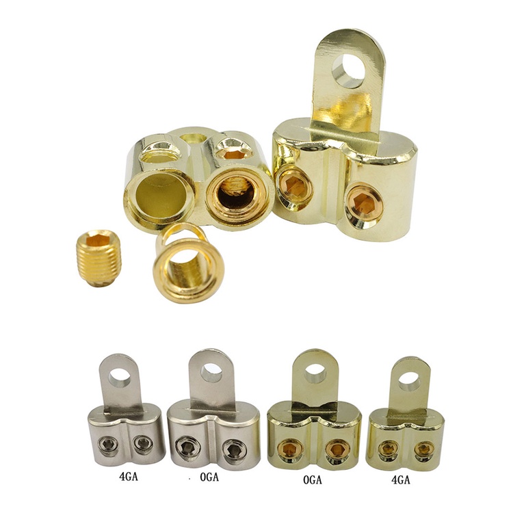 4-Pack 1/0 AWG Copper Ring Terminals – 5/16" Hole, For Car Audio & Electrical
