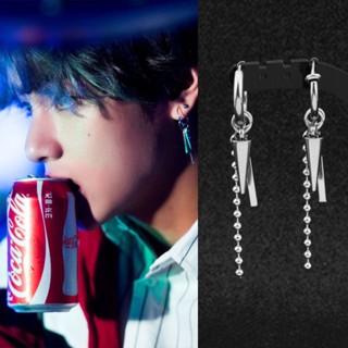 KPOP Idol BTS V Taehyung ''Fake Love'' Stainless Steel Earrings Ear clip  Bangtan