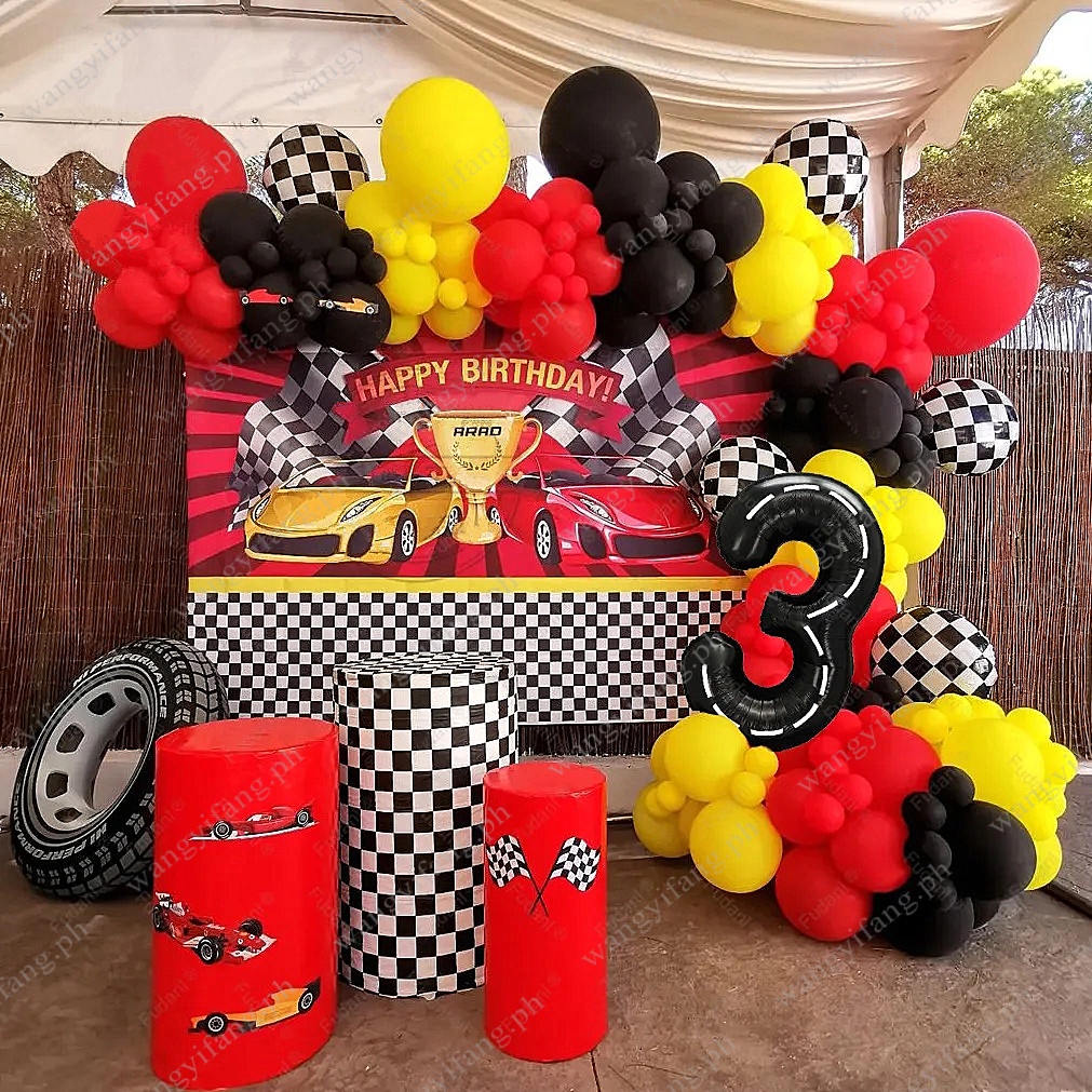 87Pcs Race Car Balloons Arch Cartoon Cars McQueen Racing Figure ...