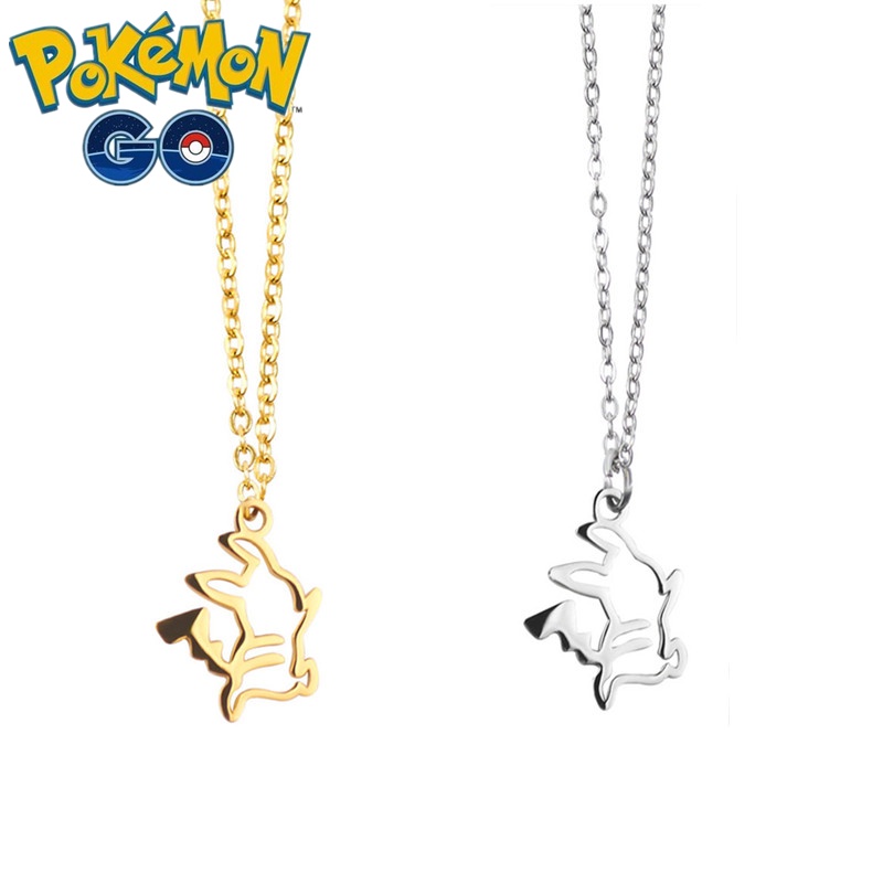Pokemon Anime Figure Necklace Pikachu Metal Necklace Kawaii Pikachu ...
