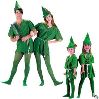 Bambino Peter Pan Costume Pretend Play Outfit Peter Pan Costume Elf Cosplay  Outfit con cappello Halloween Party Cosplay Suit for kids