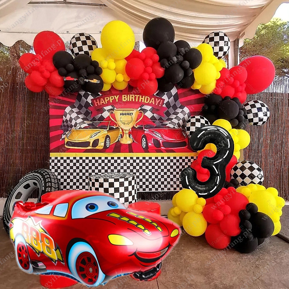 Racing Car Theme Party Balloons Arch Cartoon Cars McQueen Racing Figure