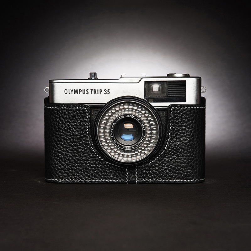 Genuine Leather Half Camera Case Bag Cover For Olympus Trip 35 35SP