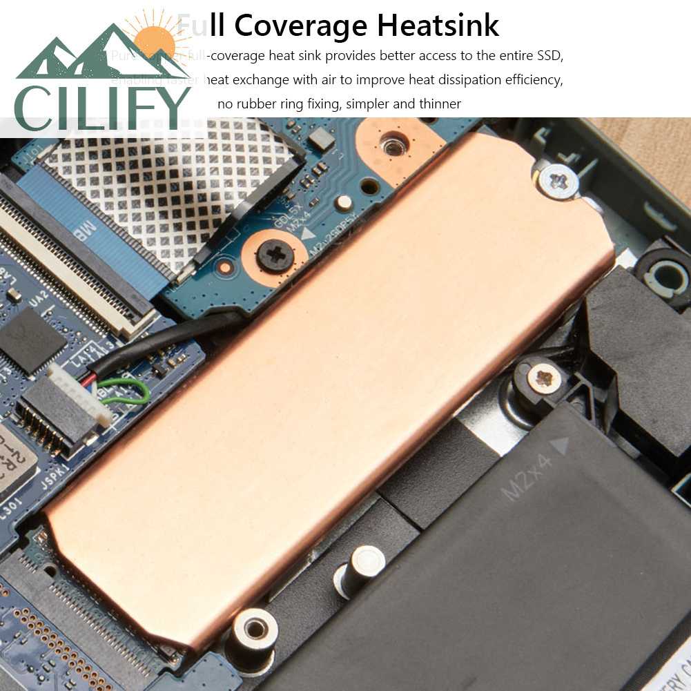 CILIFY 0.5mm 401W Copper Heat Sink with Thermal Silicone Pad for M.2