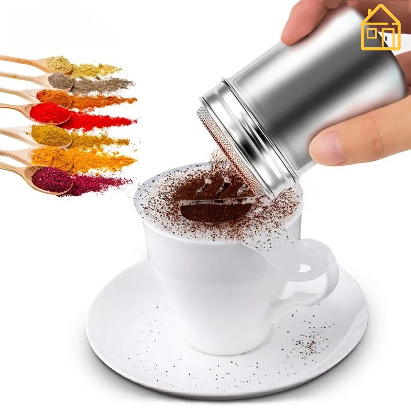 Stainless Steel Powder Dispenser/Sugar Cocoa Coffee Chocolate Powder Shaker/Flour Duster Kitchen
