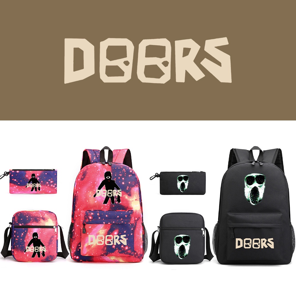 Doors roblox Three-Piece Set School Bag Printed Breathable Practical  Backpack Large Capacity Canvas Bag | Shopee Philippines