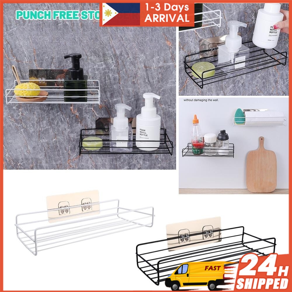 Bathroom Shelf Without Drilling Makeup Organizer Metal Corner Shelf ...