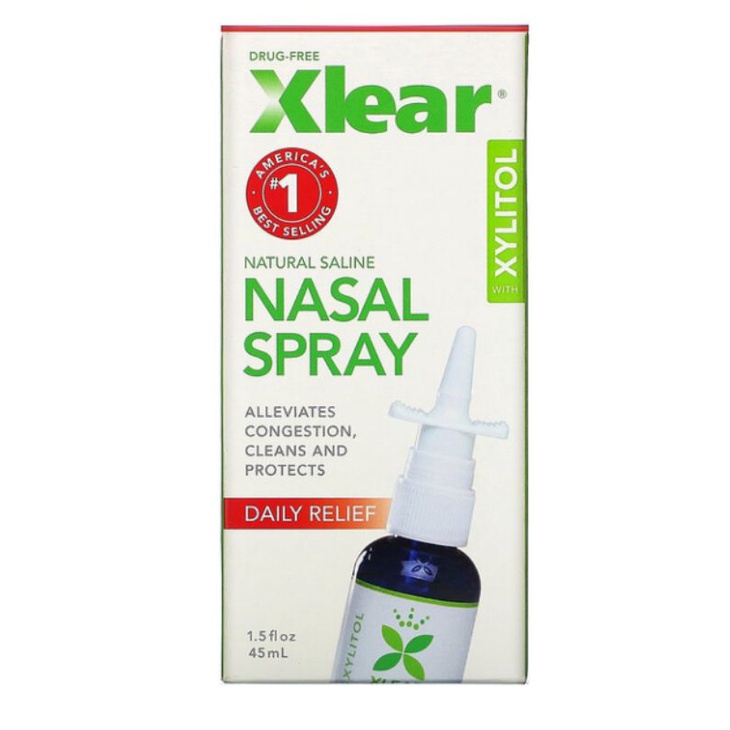 Allergies Xlear Xylitol Saline Nasal Spray, Fast Relief, 1.5 fl oz (45