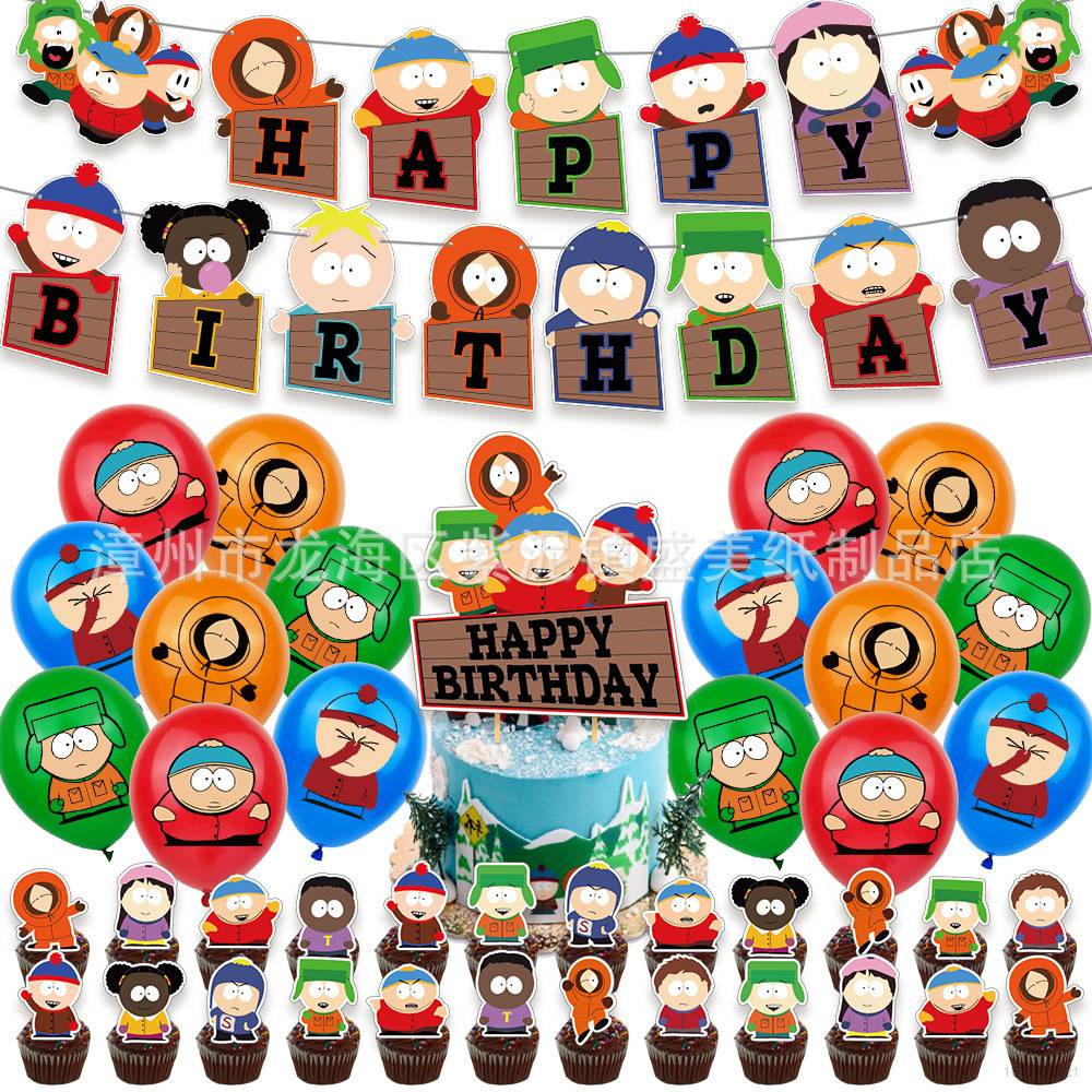 Kira SOUTH PARK Theme kids birthday party decorations banner cake ...