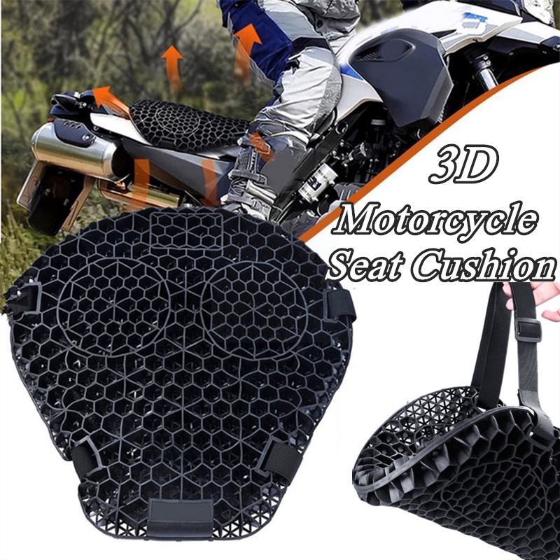 COD】Motorcycle Honeycomb Seat Cushion 3D Shockproof Breathable