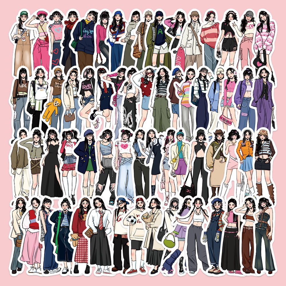 Fashion Model . Modern Beauty Girls Series 02 Stickers 64Pcs/Set DIY ...