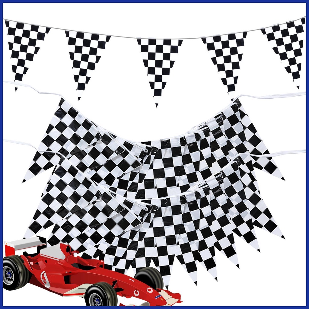 Checkered Racing String Flag Checkered Race Car Pennant Flags Banners