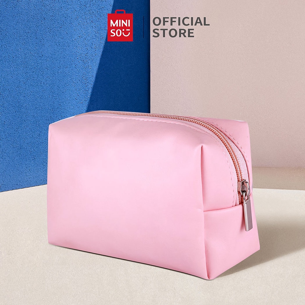 MINISO Simple Cosmetic Rectangular Bag Light Pink Shopee Philippines