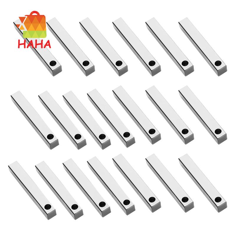 20Pcs Stainless Steel 3D Rectangle Stamping Blanks,1 1/2 Inch Long x 1/ ...