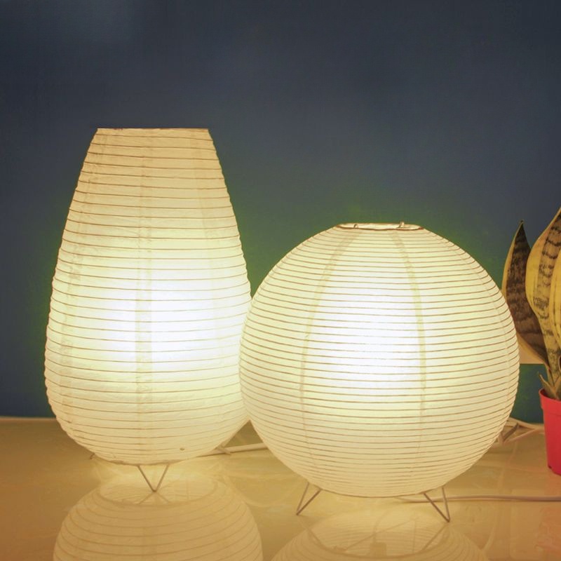 Nordic Paper Lantern Table Lamp Japanese Style Floor Lamp Modern Living Study Room Bedroom Light
