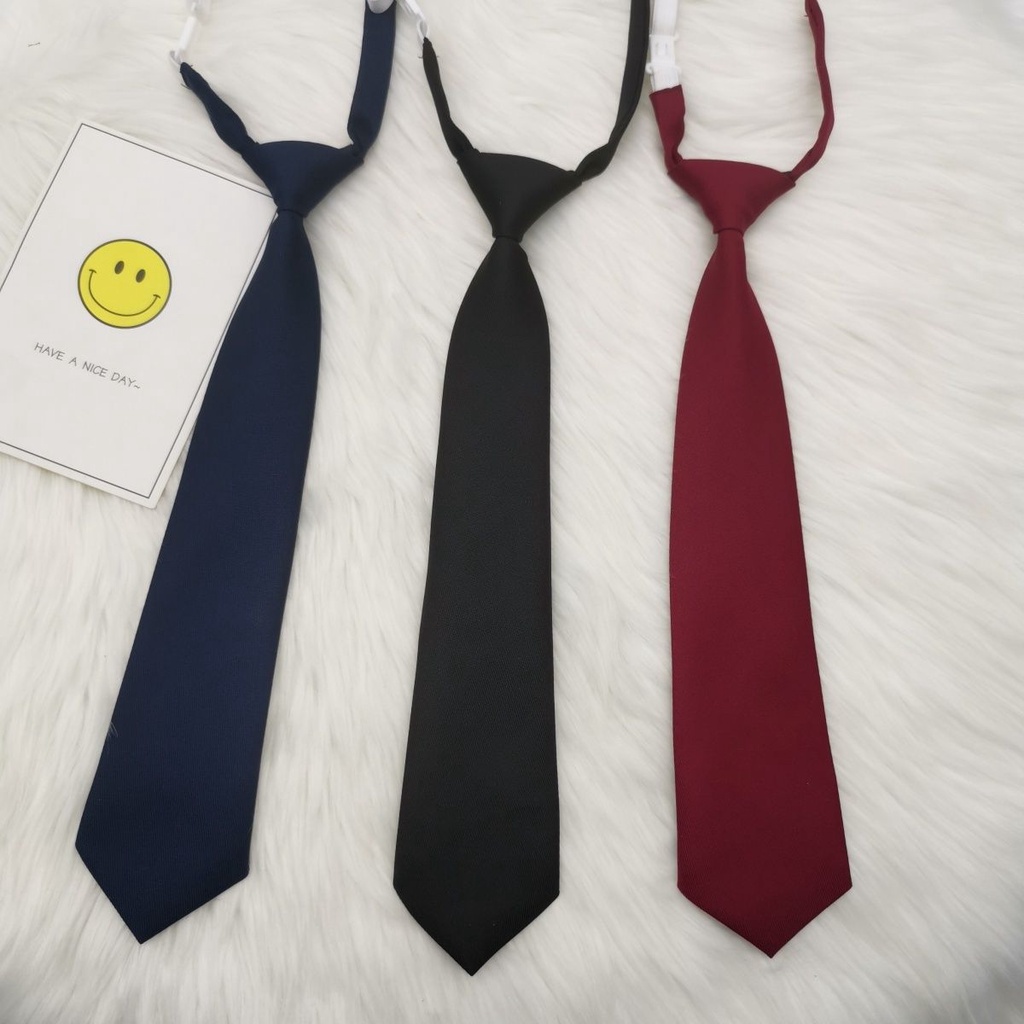 Tie Lazy JK Small Tie Free Black Wine Red Navy Blue Solid Color Tie ...