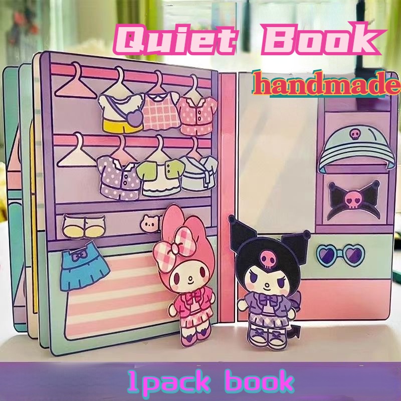 Cartoon Pompompurin Quiet Book Set Kuromi Dollhouse Paper My Melody ...