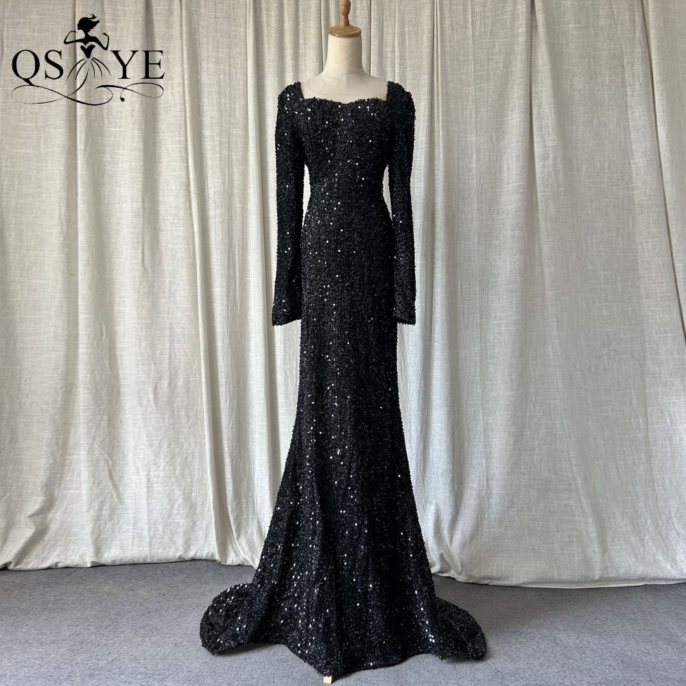 Black Sparkle Sequins Prom Dresses Formal Evening Gowns      fg3164 main image 1