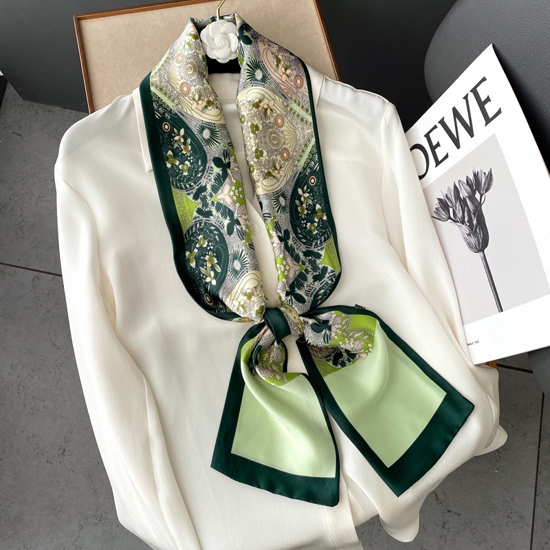 145*13cm Women Silk Scarf Long Neckband Neckerchief Tie Bag Ribbon Thin ...