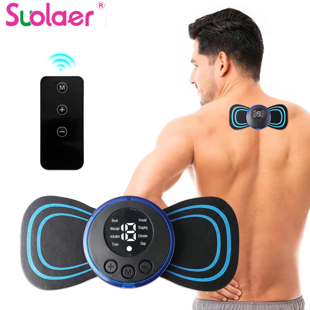 Suolaer EMS Mini Portable Electric Pulse Neck Massager Cervical Muscle