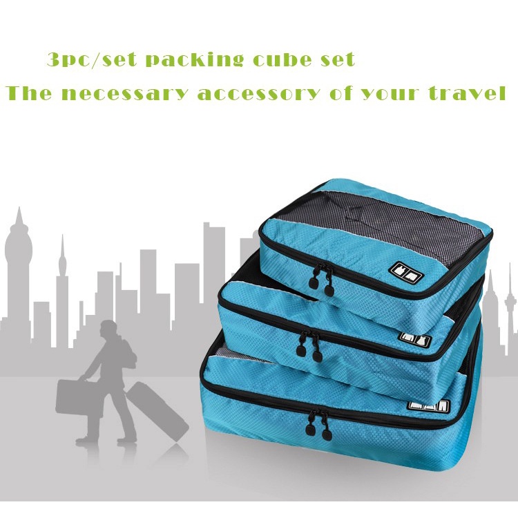 3 Pcs Travel Storage Bag Suitcase Packing Cubes Clothes Luggage ...