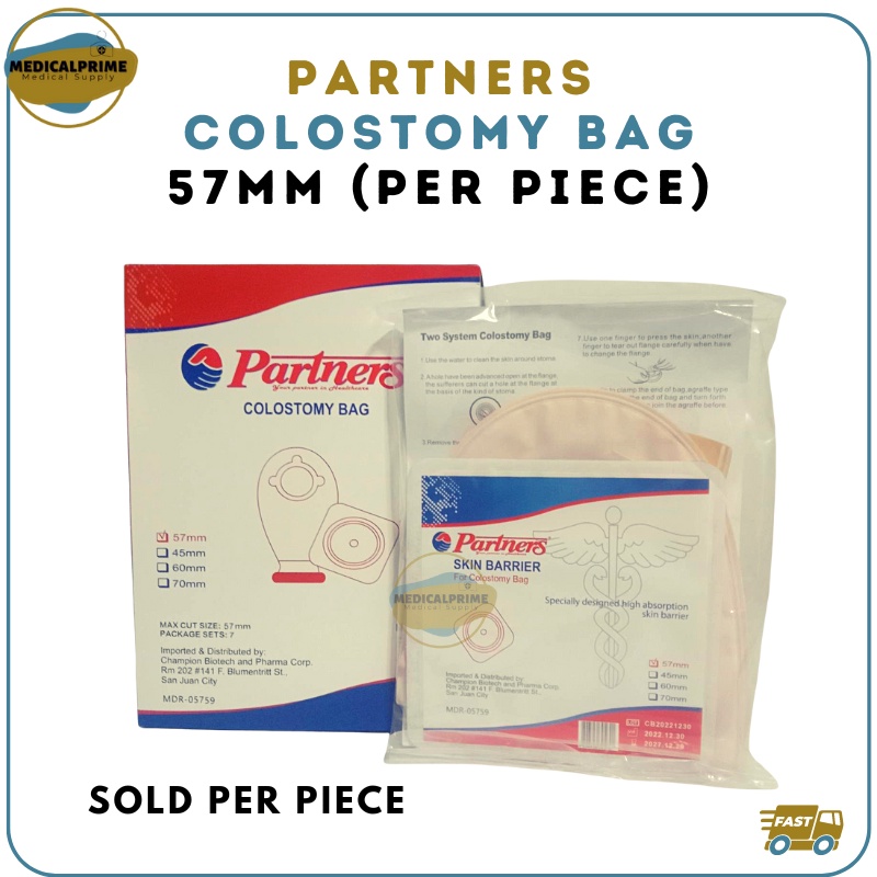 Partners Colostomy Bag Set 57mm with clip, base and bag (SOLD PER PIECE ...