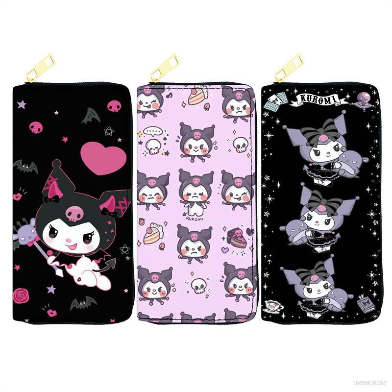 Kira Sanrio Kuromi Cartoon Cute Long Zipper Wallet Print Student Multi ...