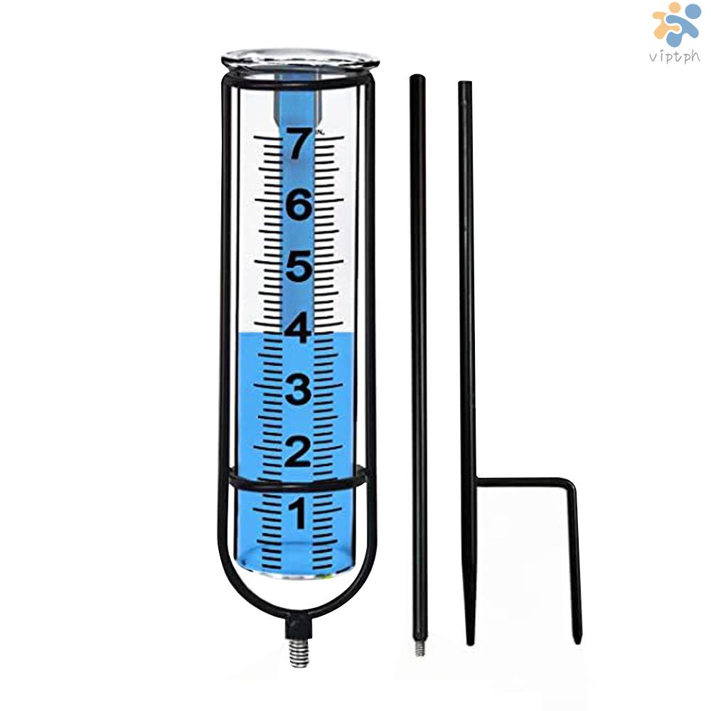 7inch Capacity Glass Tube Rain Gauge Garden Precipitation Water