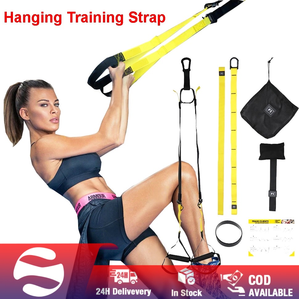 Hanging Training Strap Resistance Suspension Bands Set Gym Workout ...