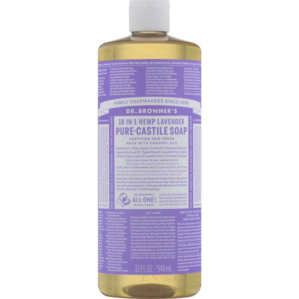 Dr Bronners Lavender Pure Castile Liquid Soap 946ml Shopee Philippines 1192