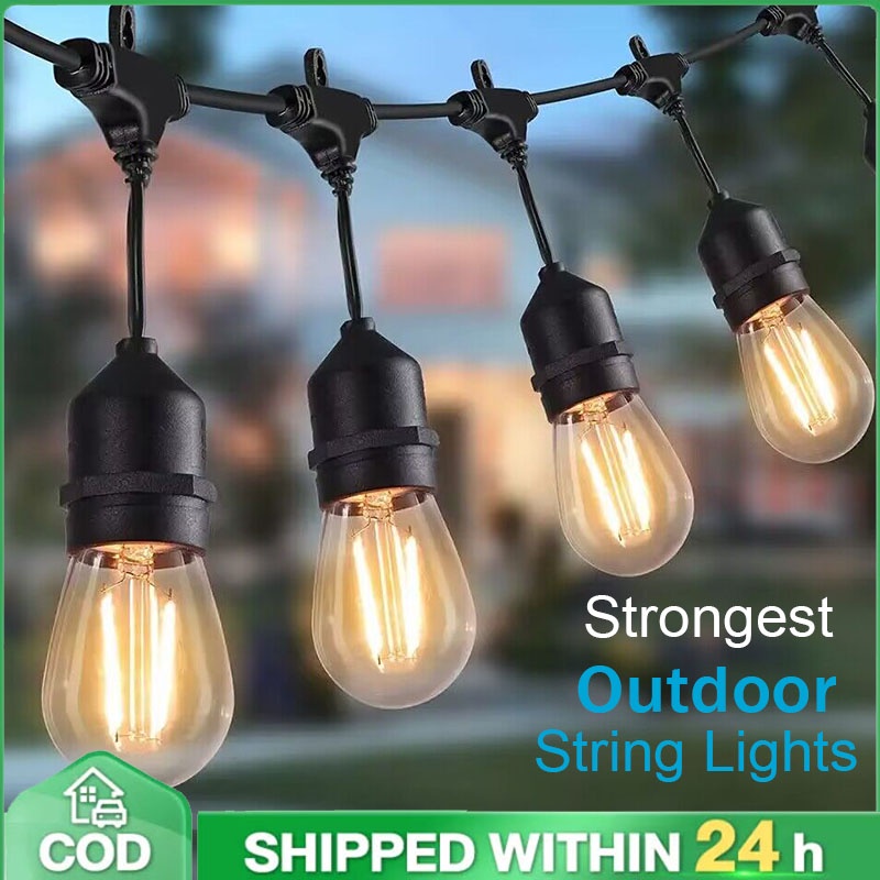 Outdoor Light Waterproof Patio String Light Hanging Christmas Fairy ...