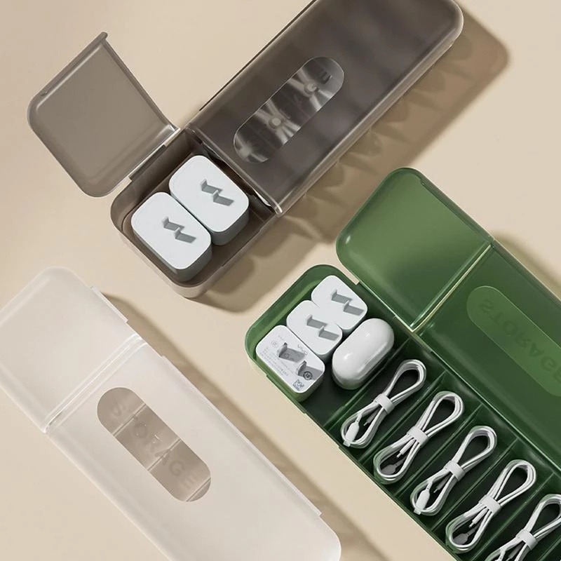 Desktop Separated Storage Boxes For Headset USB Data line Cosmetics ...