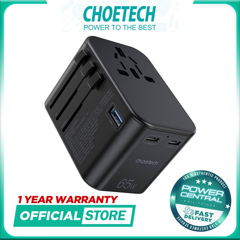 Choetech Pd5009 Pd 65w Power Delivery Fast Charging Travel Adapter 2 X 