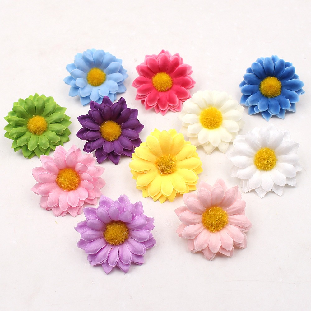 10pcs 4.5cm Daisy Sunflower Artificial Flower Head Wedding Home Decor