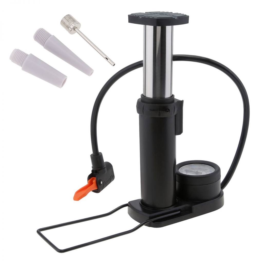 Portable Bicycle Foot Pump Hand Foot Activated Tire Inflator for