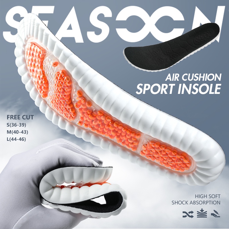 Full Air Cushion Shoe Insoles PU Soft Shock Absorption Running Sport Shoes Pad for Men Women