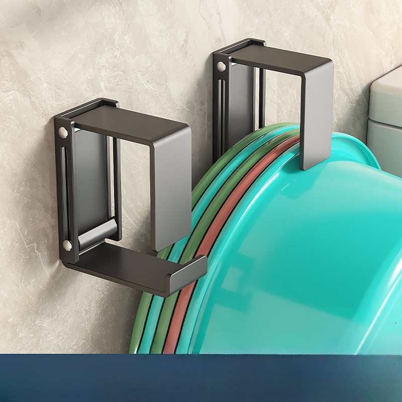 Stainless steel hook bathroom basin hook bathroom shelf without