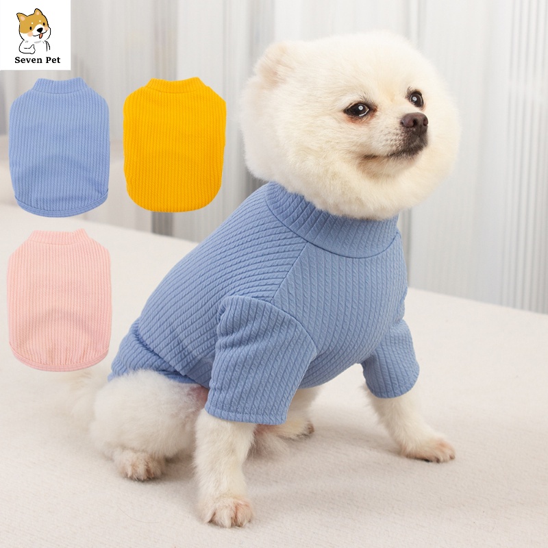 Solid Color Dog Clothes for Shih Tzu Male and Female Cat Shirt Puppy